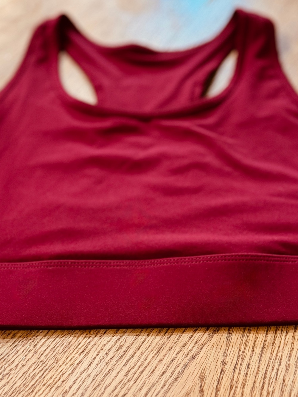 Fabletics Burgundy Racerback Sports Bra - Picture 3 of 8